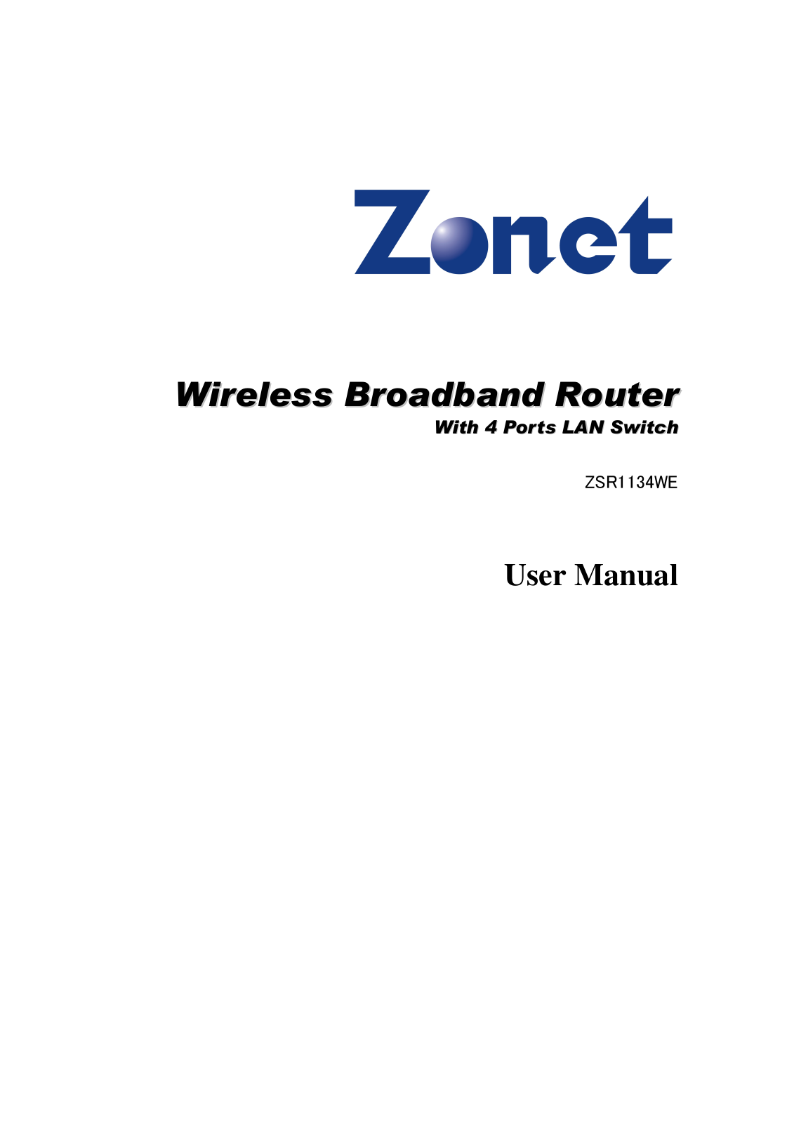 Zonet ZSR1124WE user manual