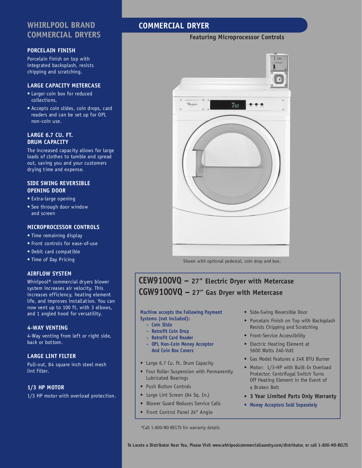 Whirlpool CGW9100VQ, CEW9100VQ User Manual