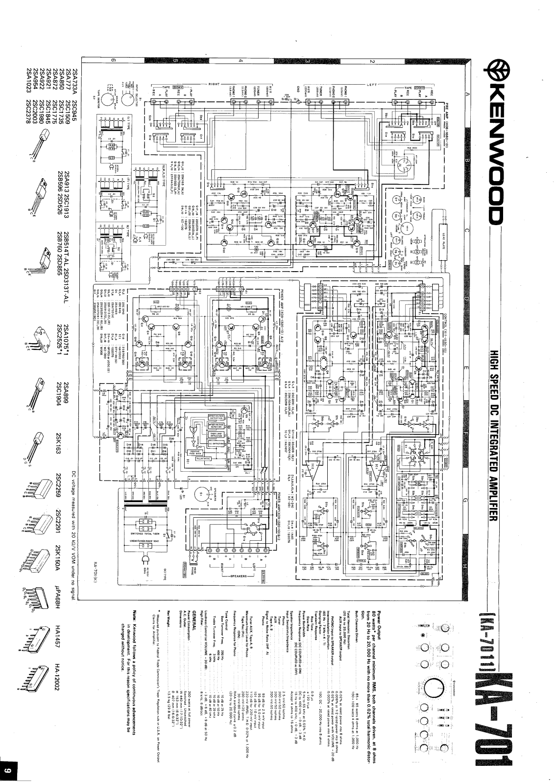 Kenwood KA-7011 Schematic