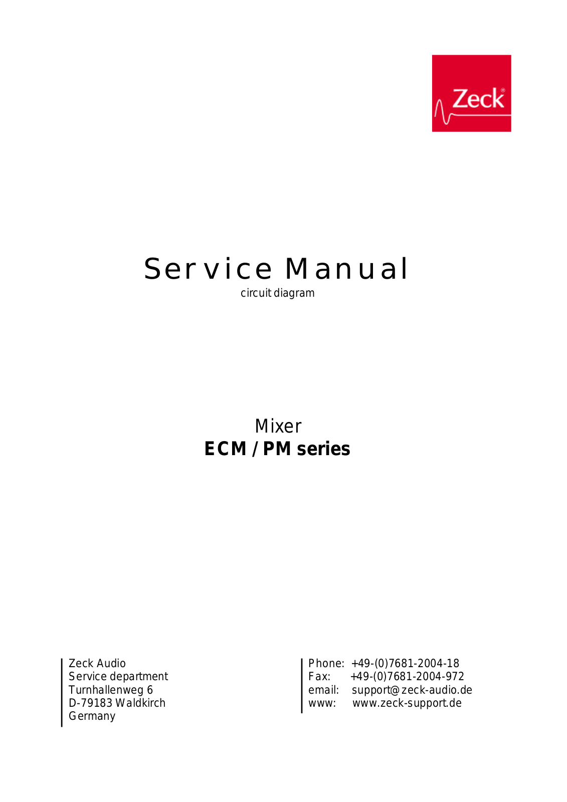 Zeck PM, ECM Cirquit Diagram