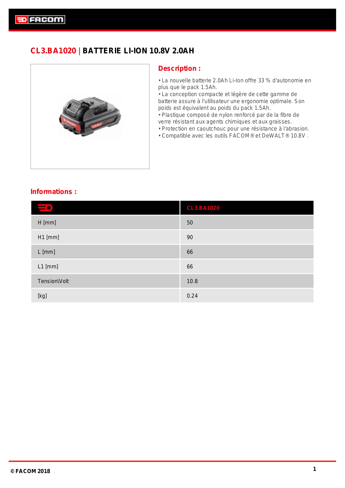Facom CL3.BA1020 Specification - ManualMachine.com