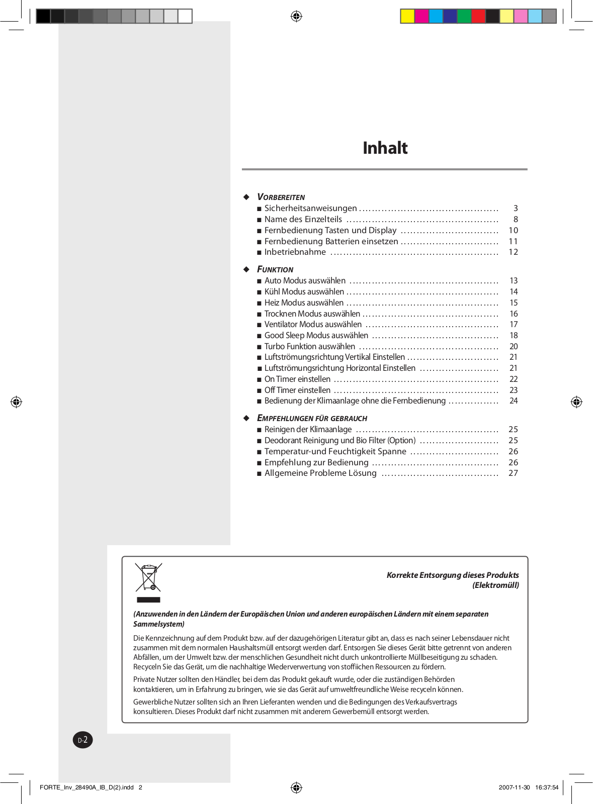 Samsung AQV18NSAX, AQV24FCX, AQV24NSAX, AQV18FCX, AQV09NSAX User Manual