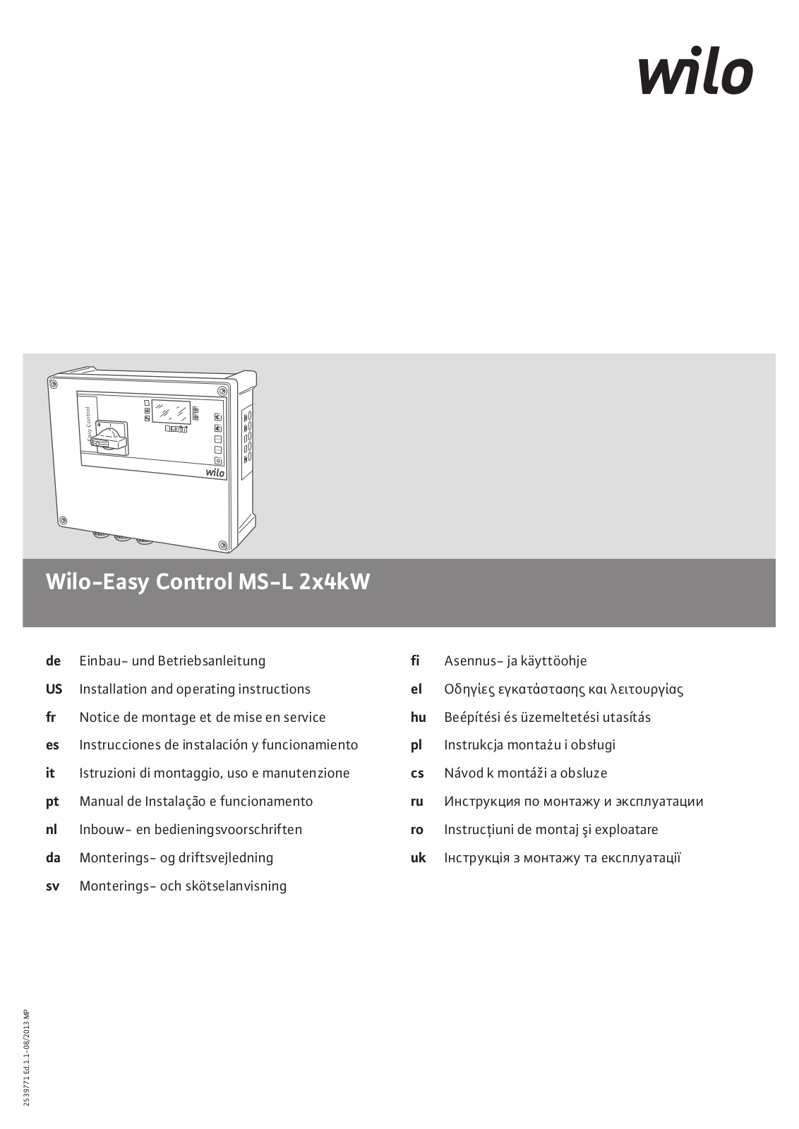 WILO MS-L 2x4kW User Manual