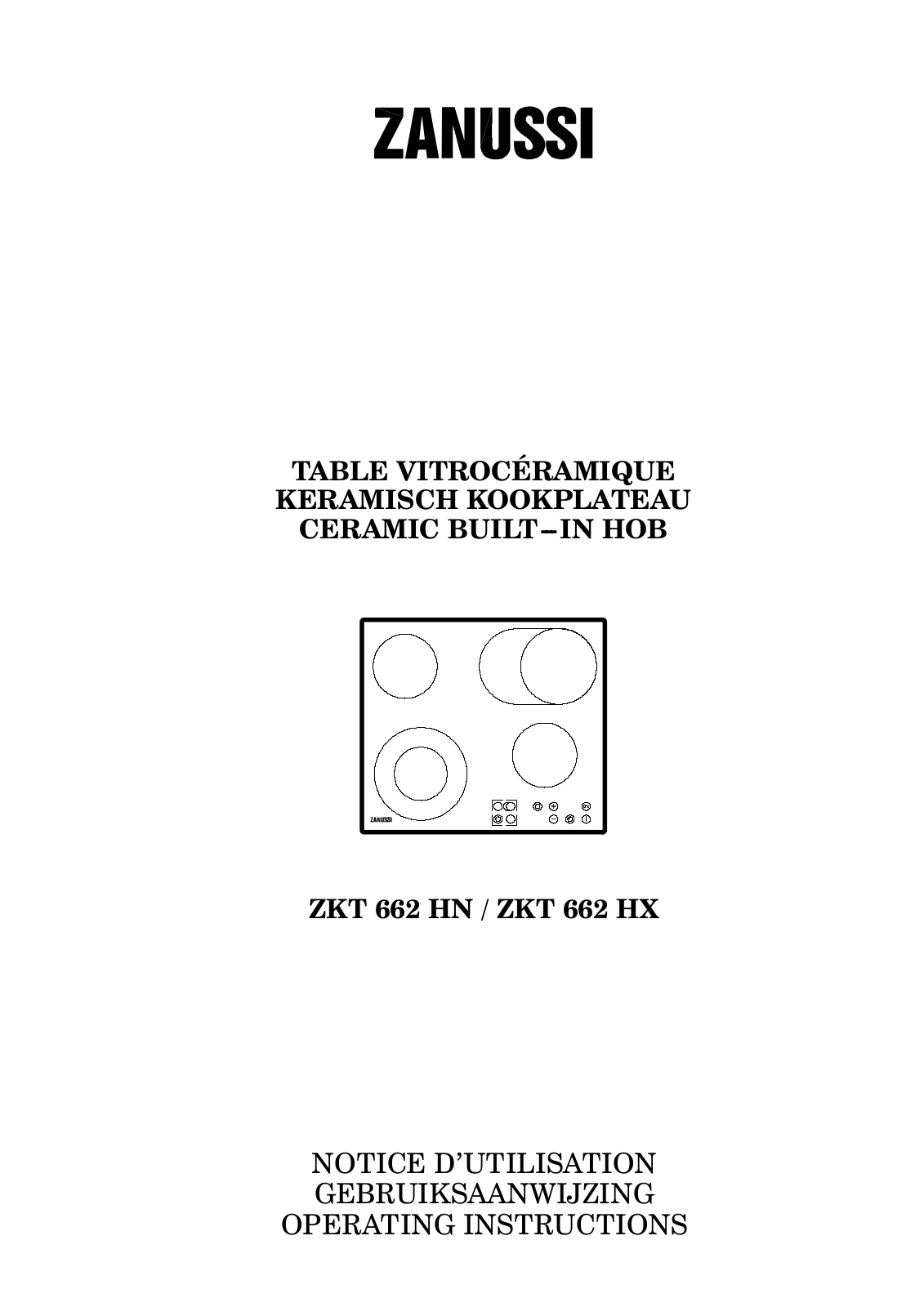 Zanussi ZKT662HN, ZKT662Hx USER MANUAL