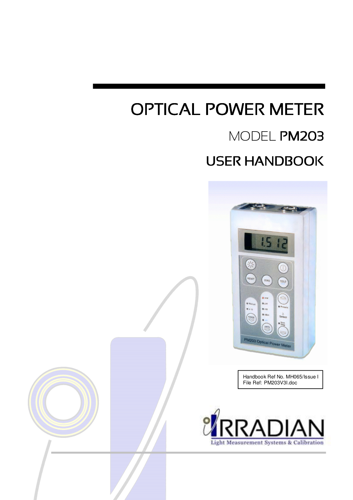 Irradian PM203 User Handbook Manual