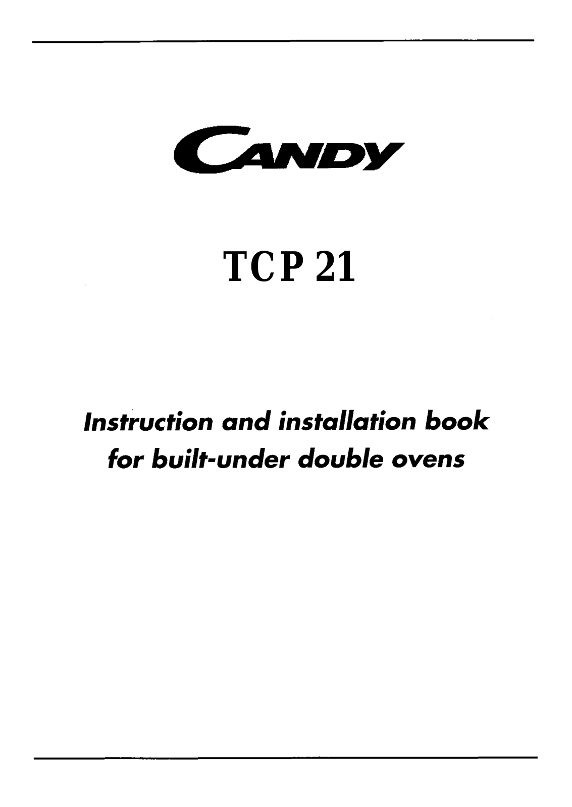 Candy TCP 21 N User Manual