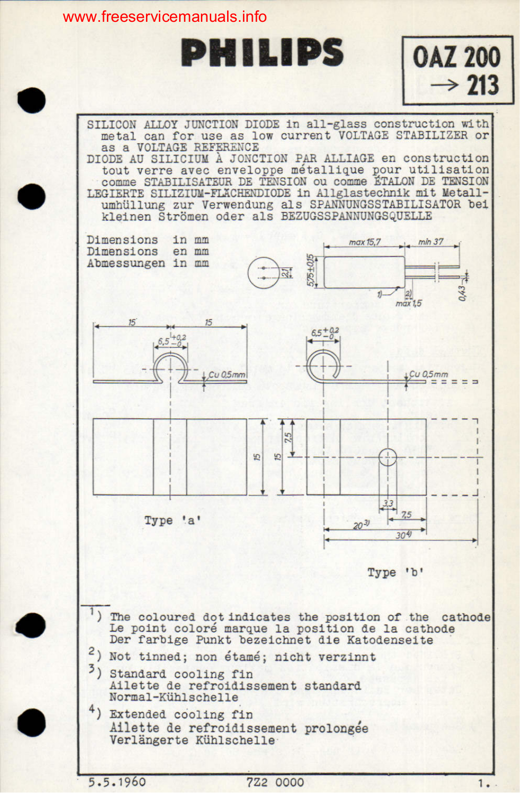 Philips oaz200 DATASHEETS