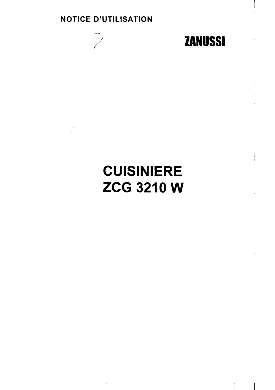 Zanussi ZCG3210W User Manual