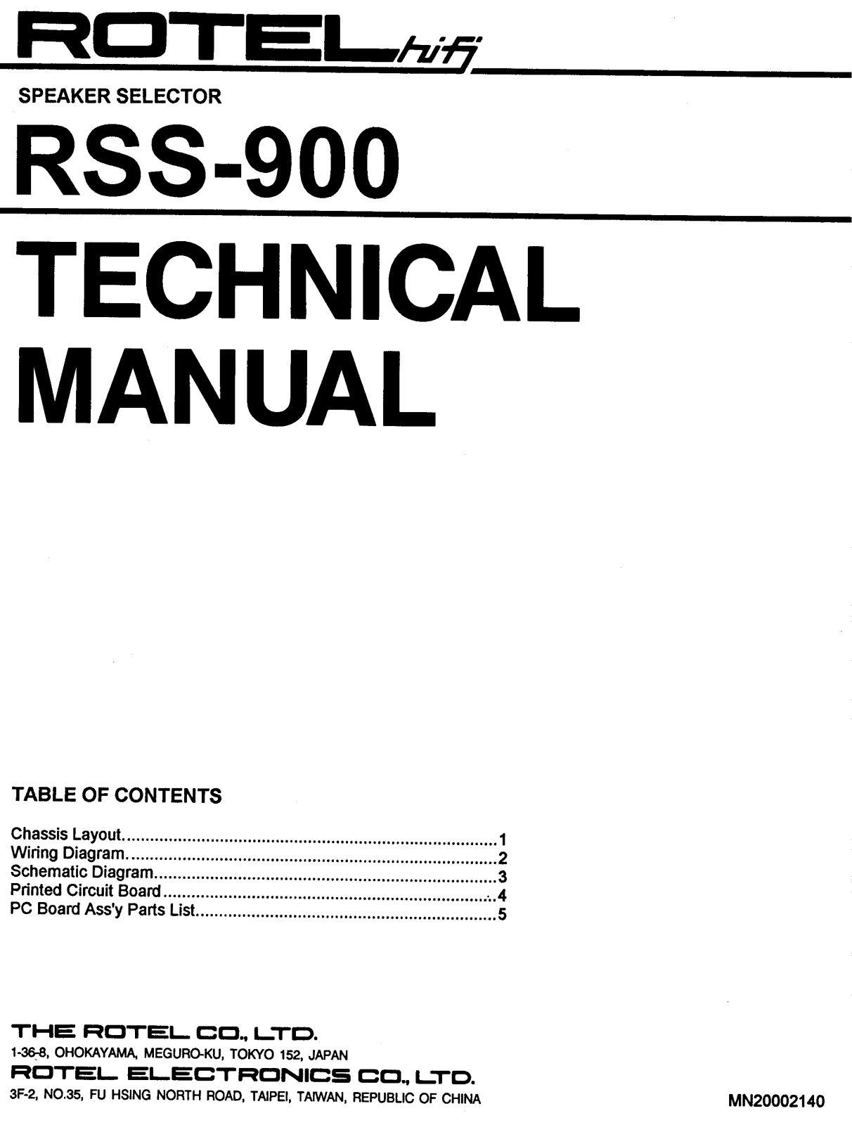 Rotel RSS-900 Service manual