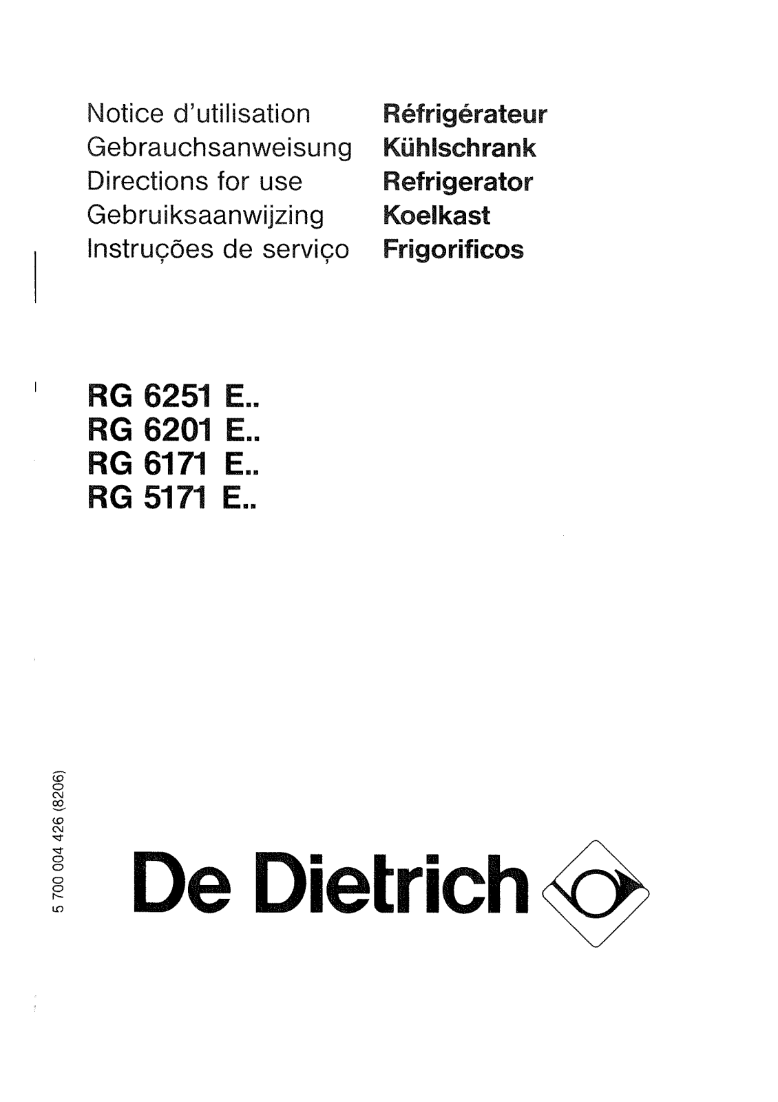 DE DIETRICH DRH315 User Manual