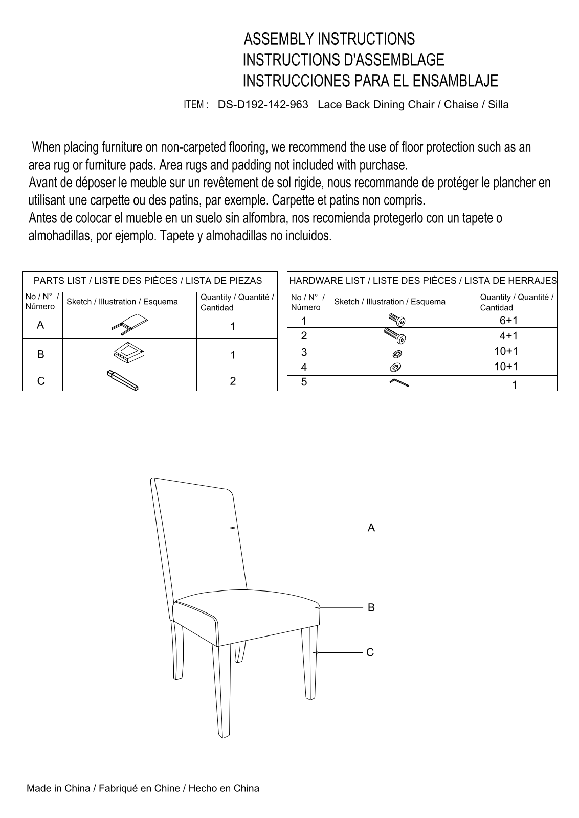 HomeFare DSD192142963 Assembly Guide - ManualMachine.com