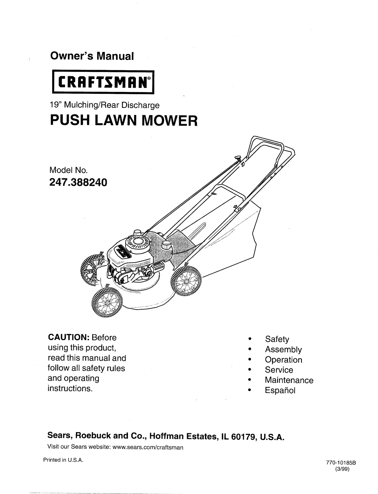 Sears 247.38824 User Manual