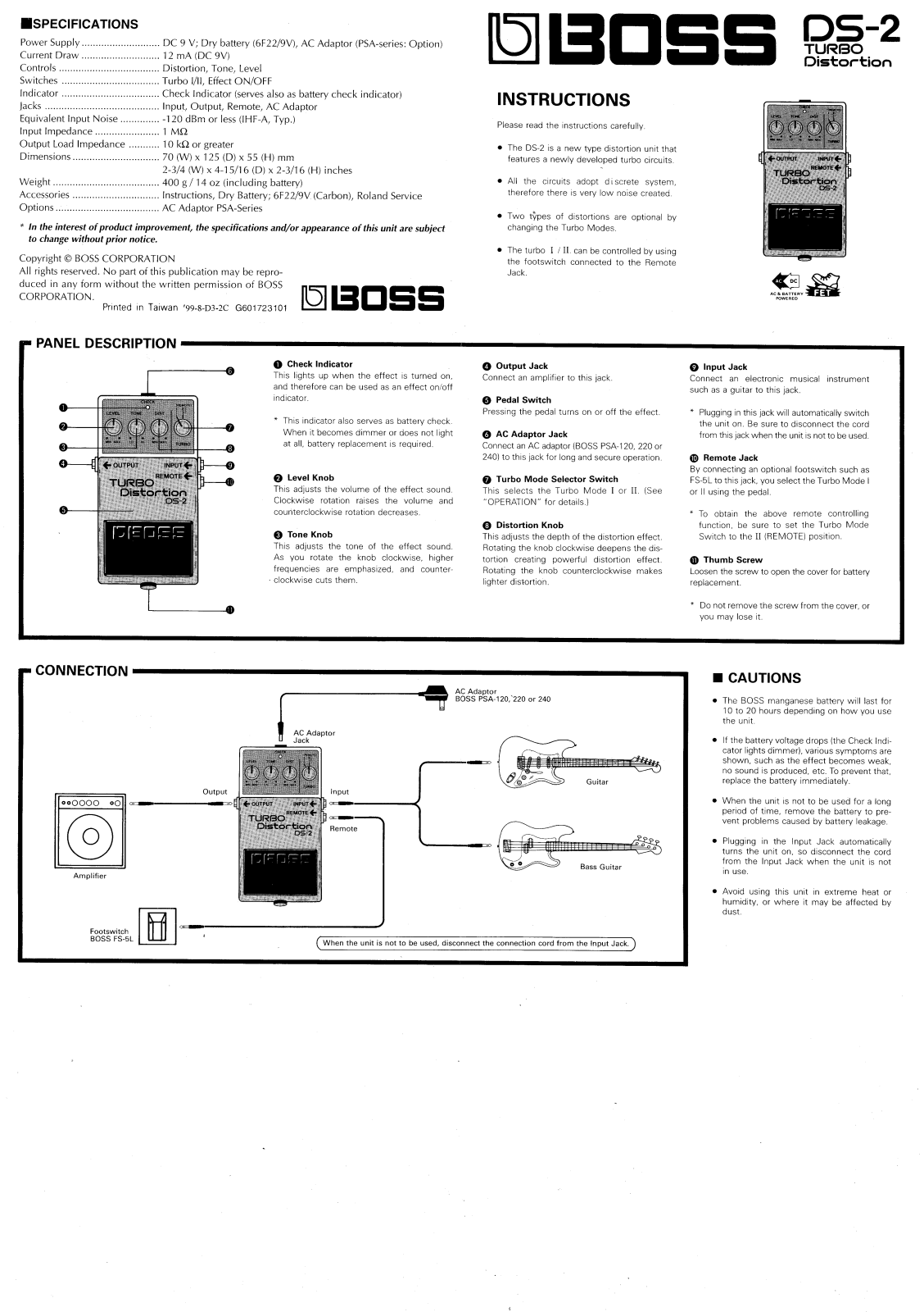 Boss DS-2 Owner’s Manual