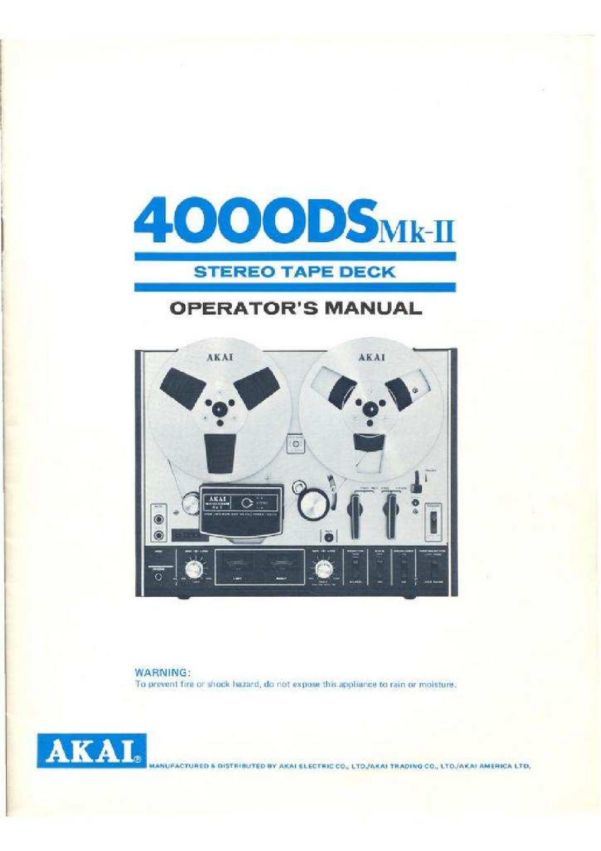 Akai 4000DS MK-II User Manual
