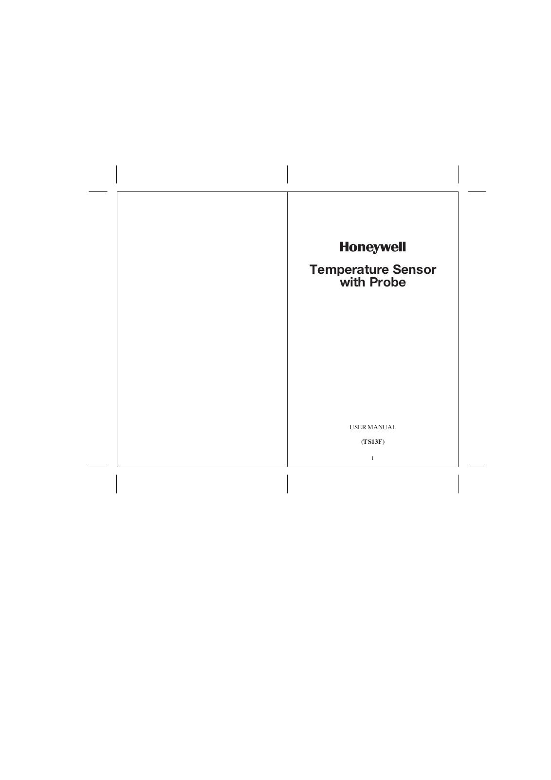 Honeywell TS13F User Manual