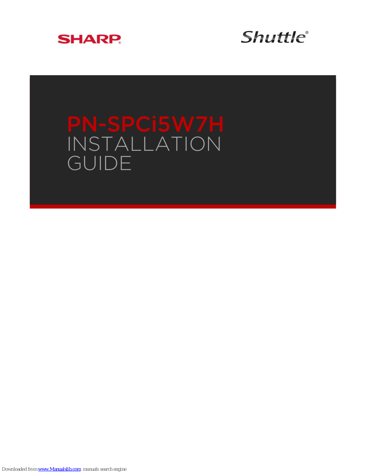 Sharp Shuttle PN-SPCi5W7 Installation Manual