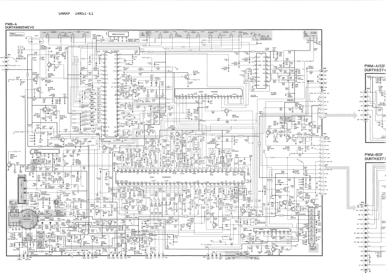 Sharp 14N51-E1 Schematic