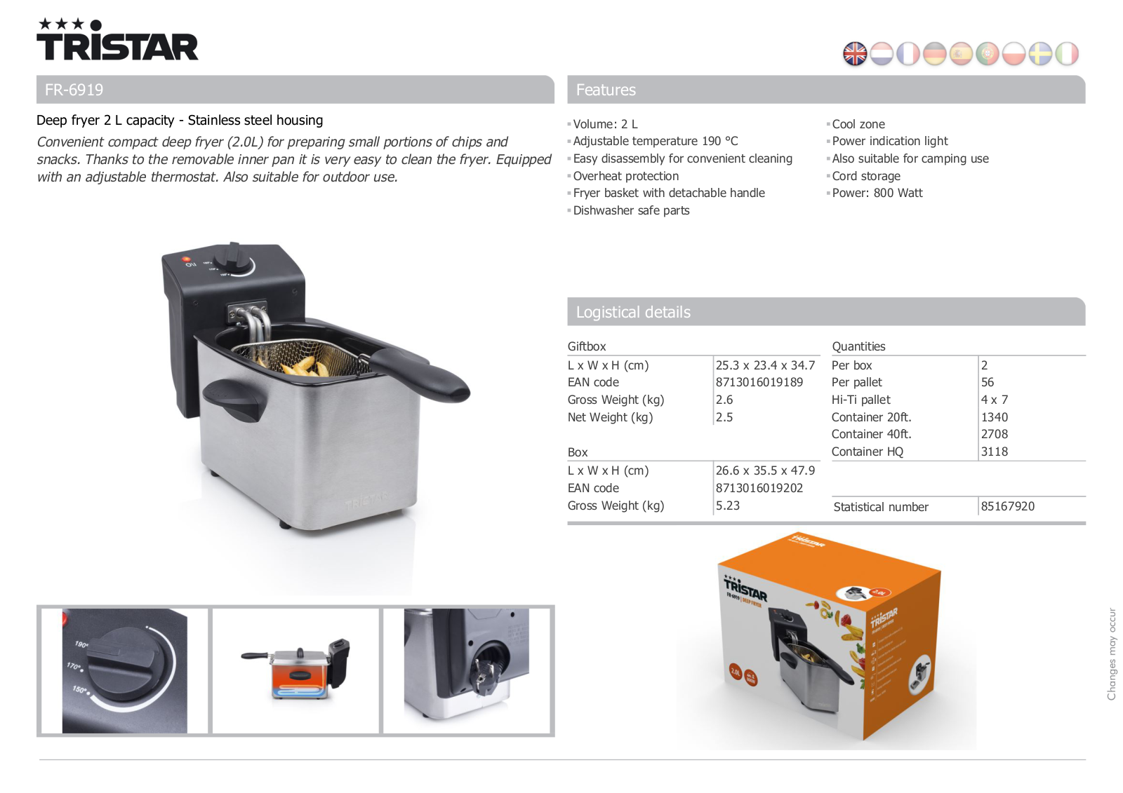 Tristar FR-6919 User Manual