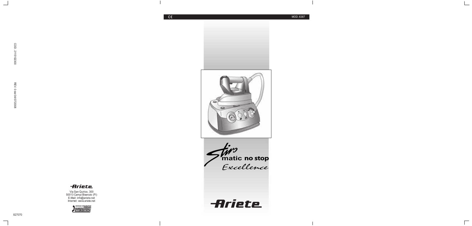 Ariete 6387 User guide
