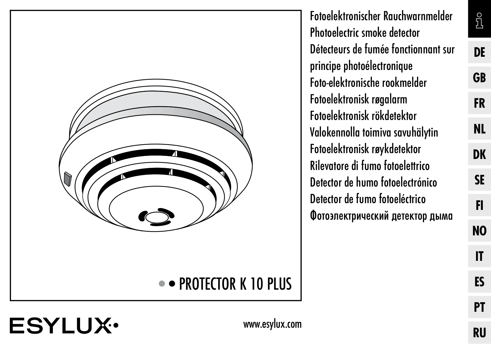 ESYLUX PROTECTOR K 10 PLUS operation manual