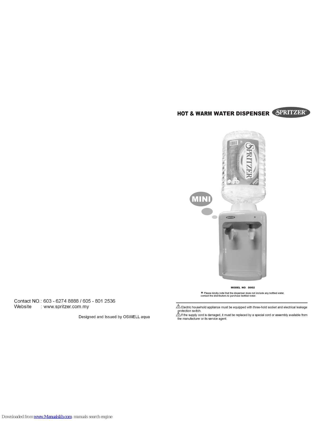 Spritzer D002 User Manual - ManualMachine.com