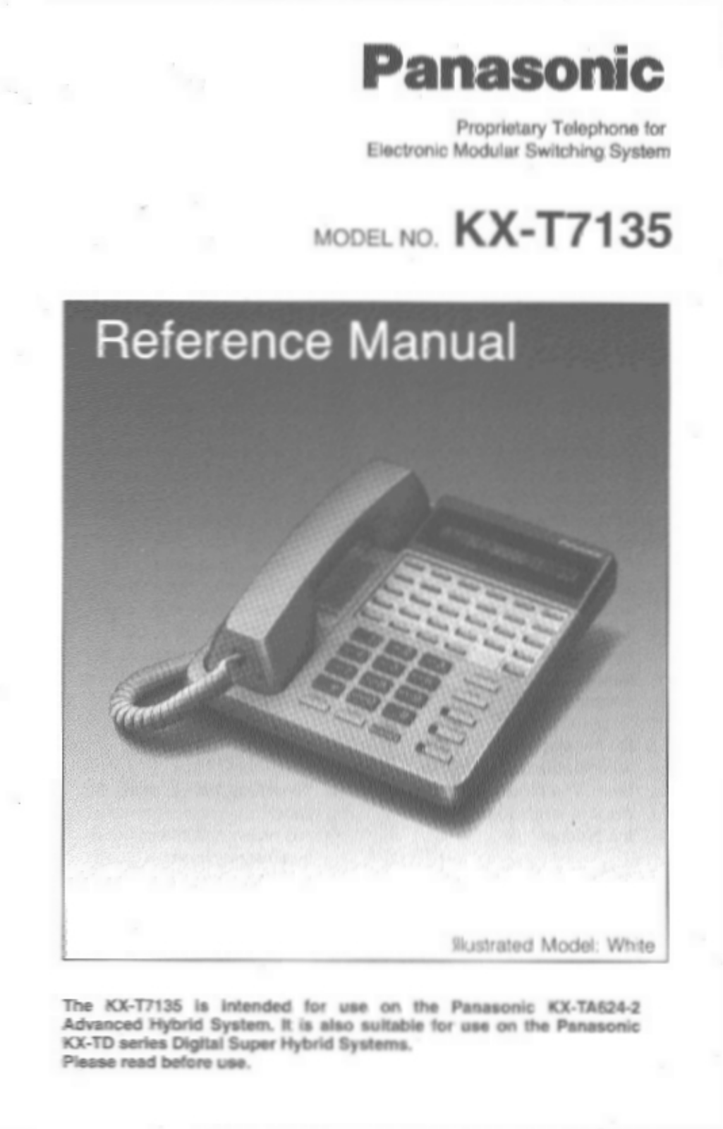 Panasonic KX-T7135B, KX-T7135, KX-T7135W User Manual