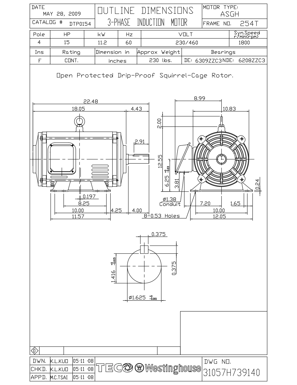 Teco DTP0154 Reference Drawing