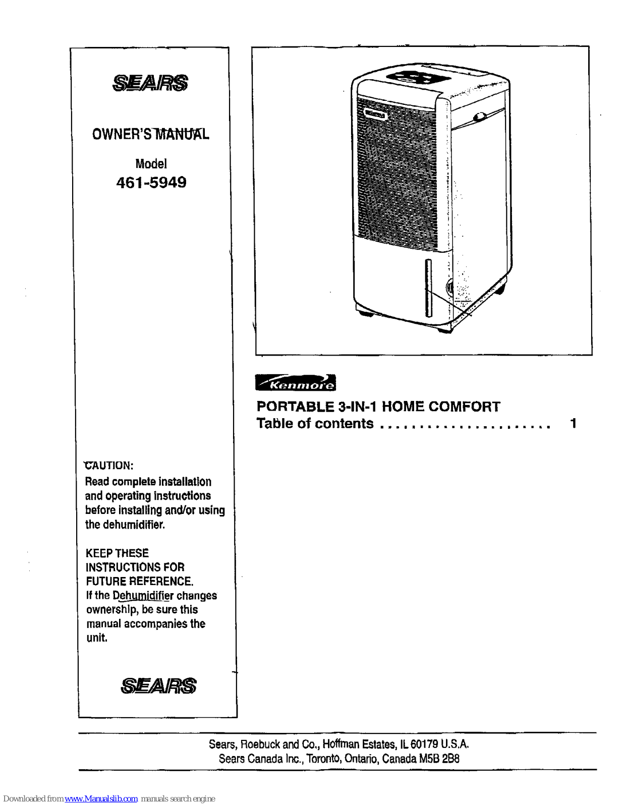Kenmore 461-5949 User Manual - ManualMachine.com