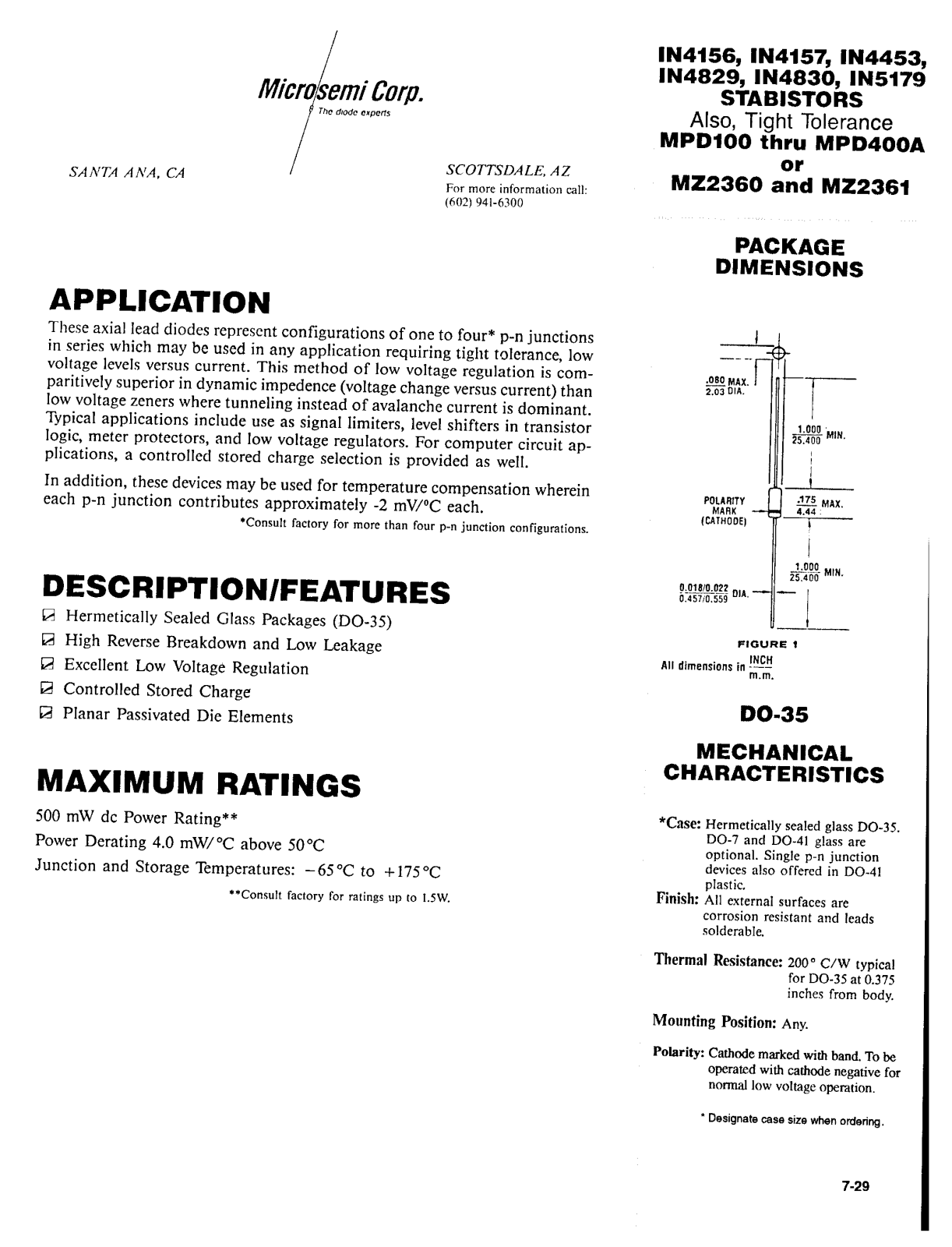 Microsemi Corporation 1N4453 Datasheet