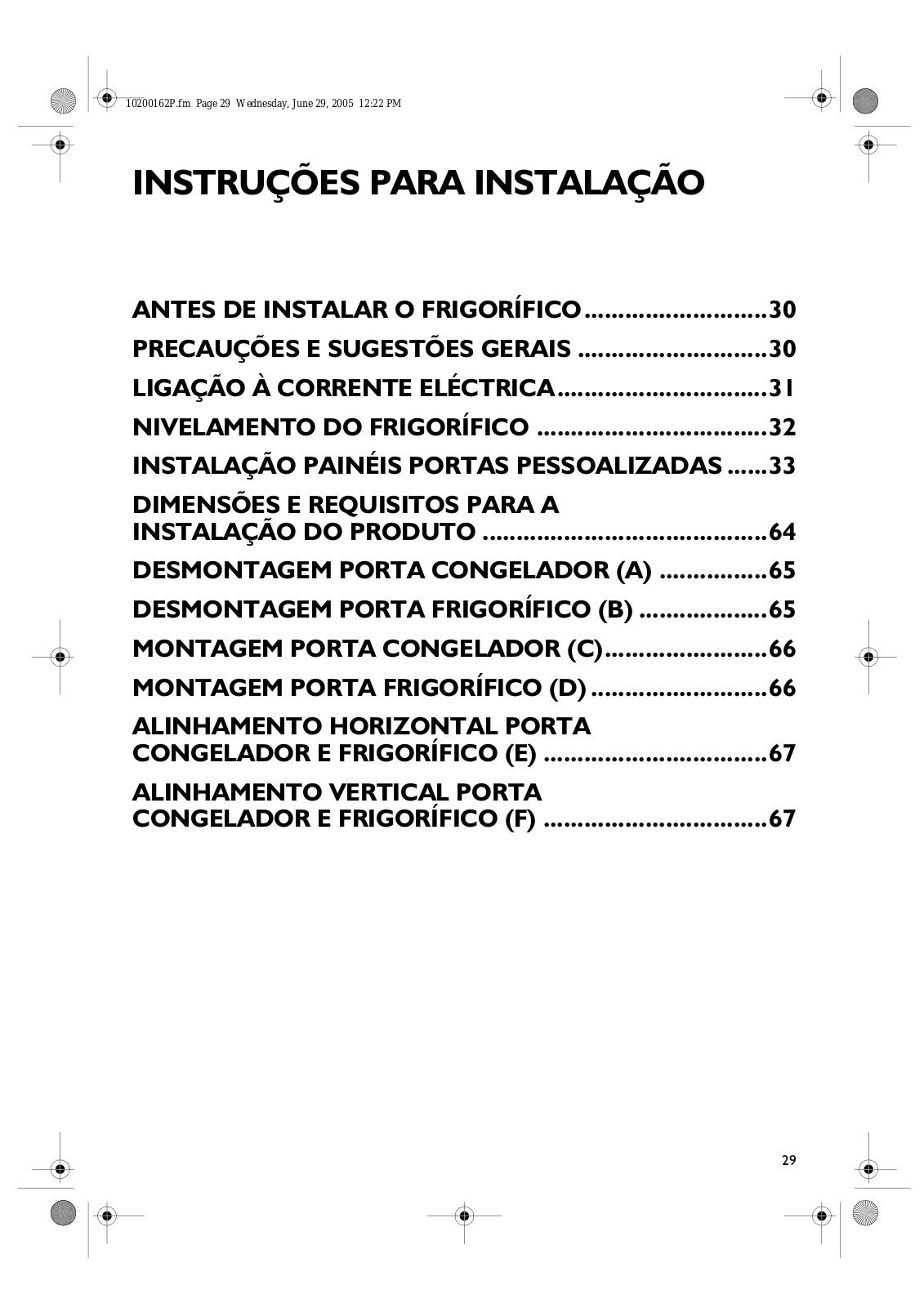 Whirlpool CFS 800 W Installation guide