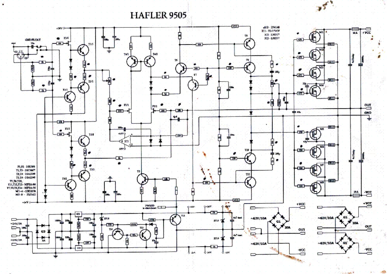 Hafler 9505 Schematic