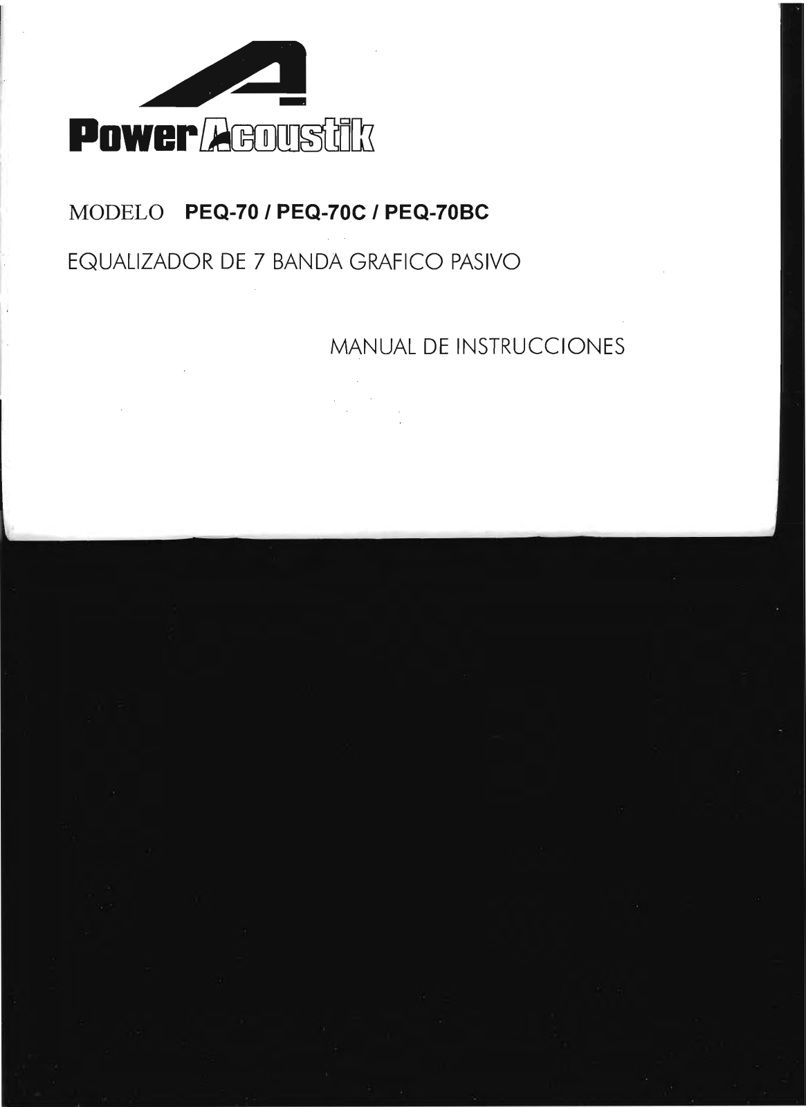 Power Acoustik PEQ-70C Owners Manual