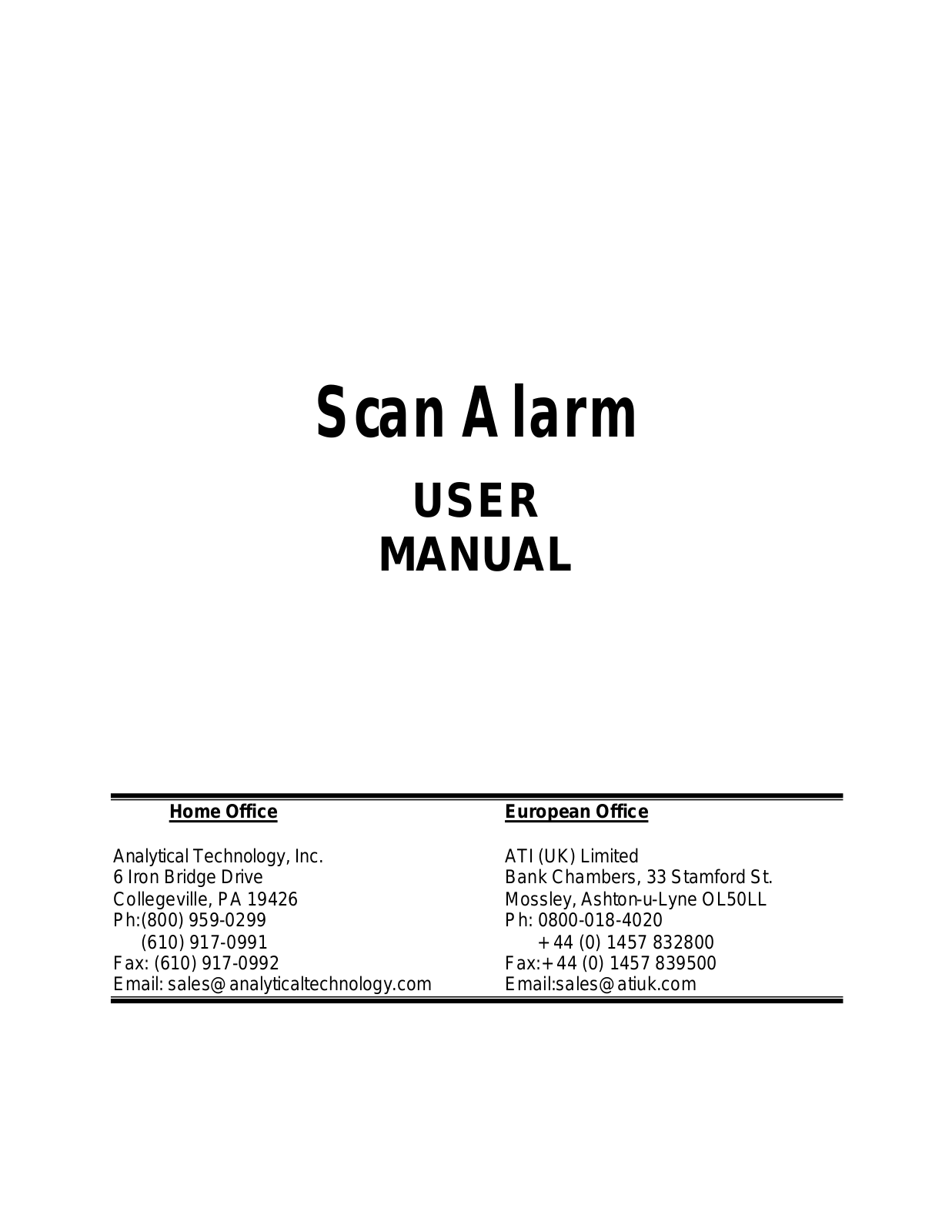 ATI Technologies Scan Alarm C14 User Manual