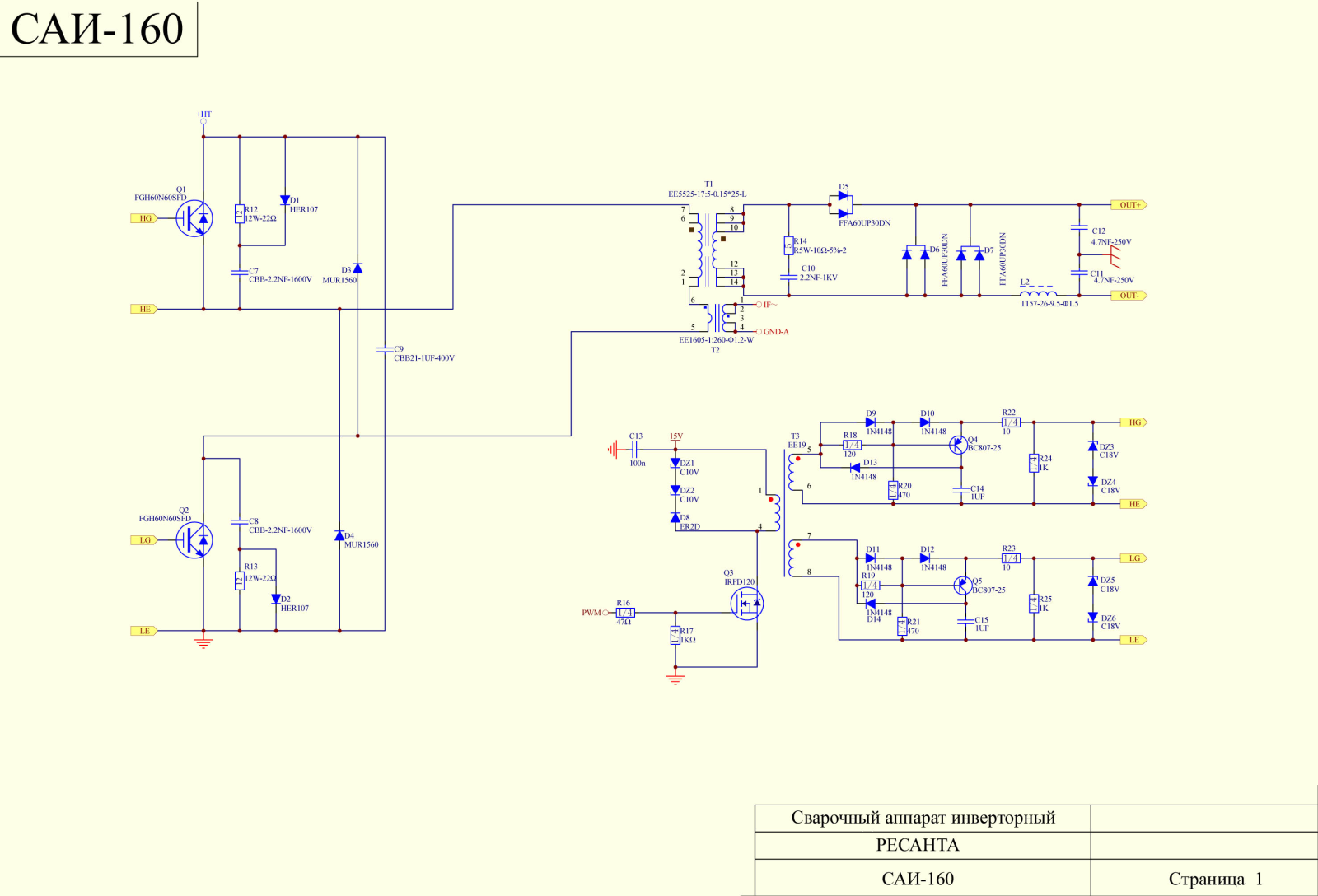 РЕСАНТА САЙ-160 Schematics