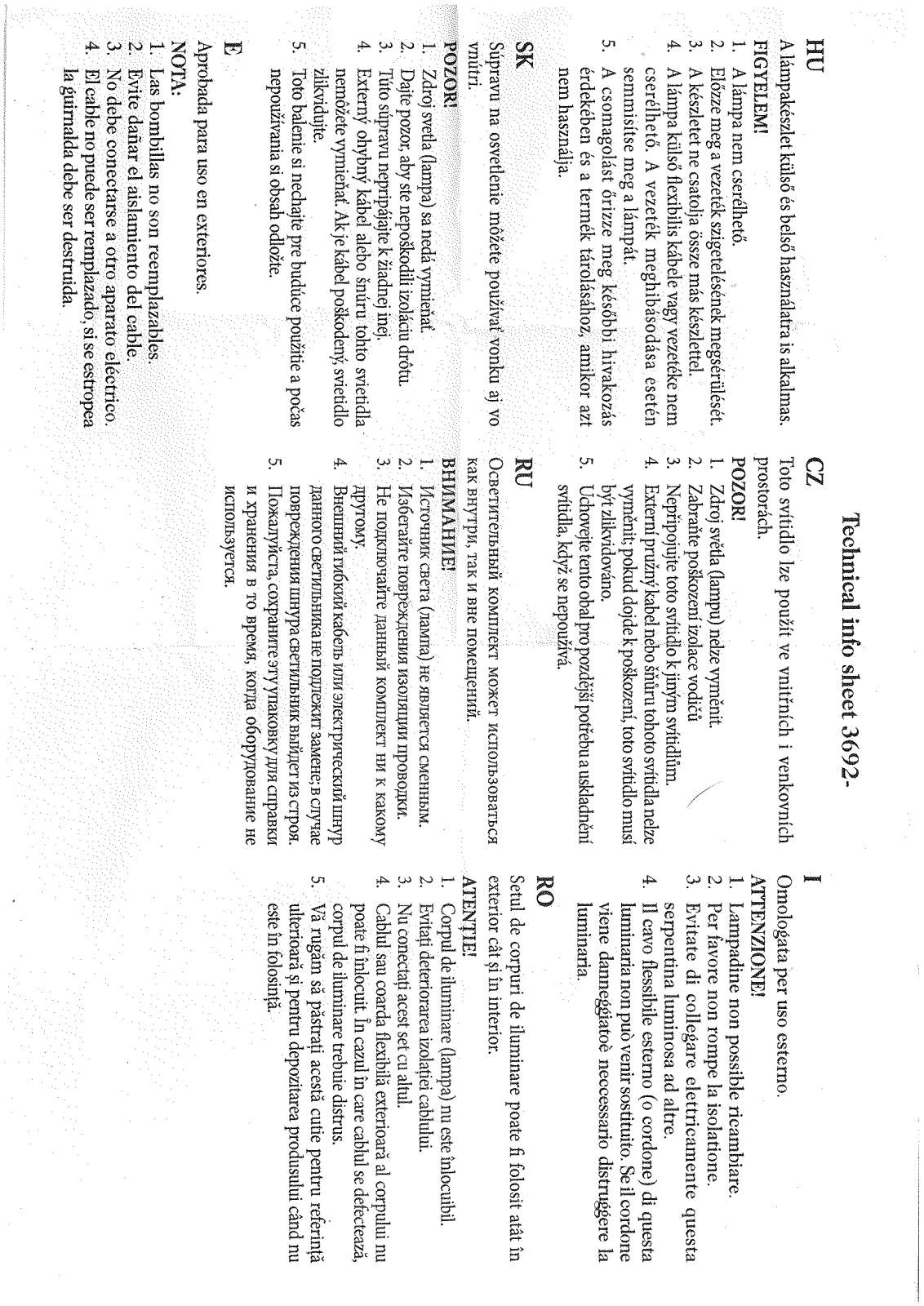 Konstsmide 3692 Technical Information