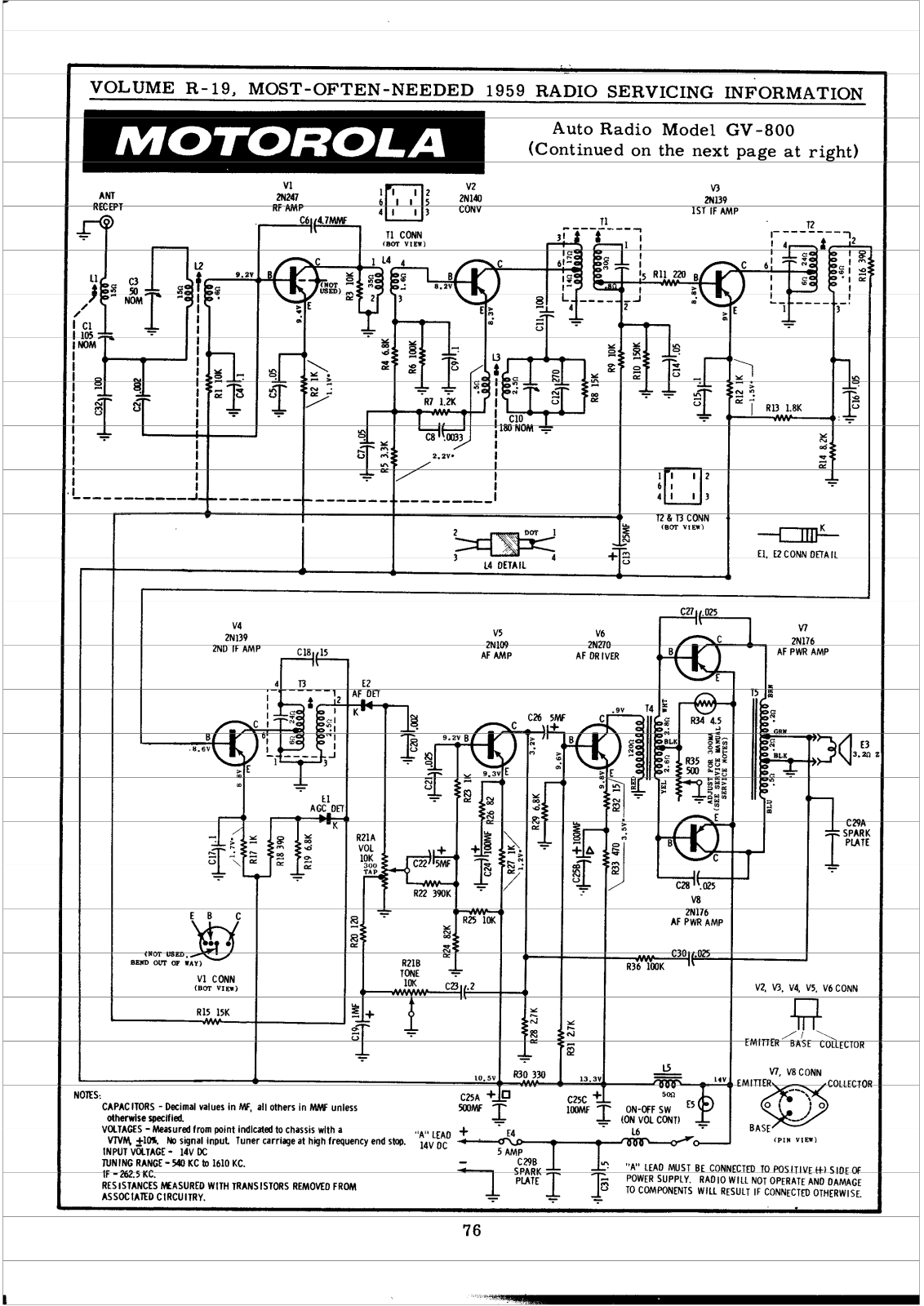 Motorola GV-800 Schematic