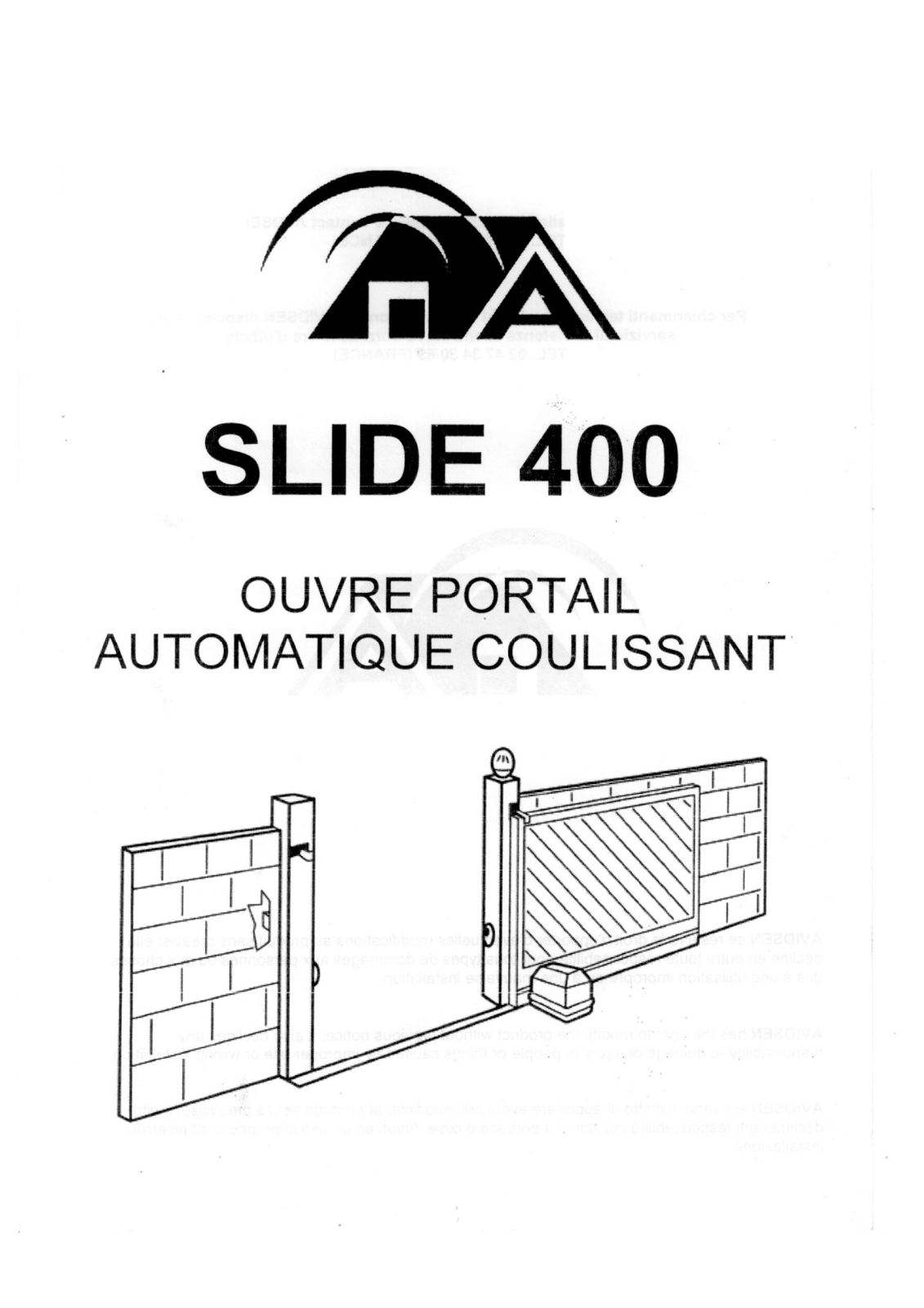 AVIDSEN SLIDE 400 User Manual