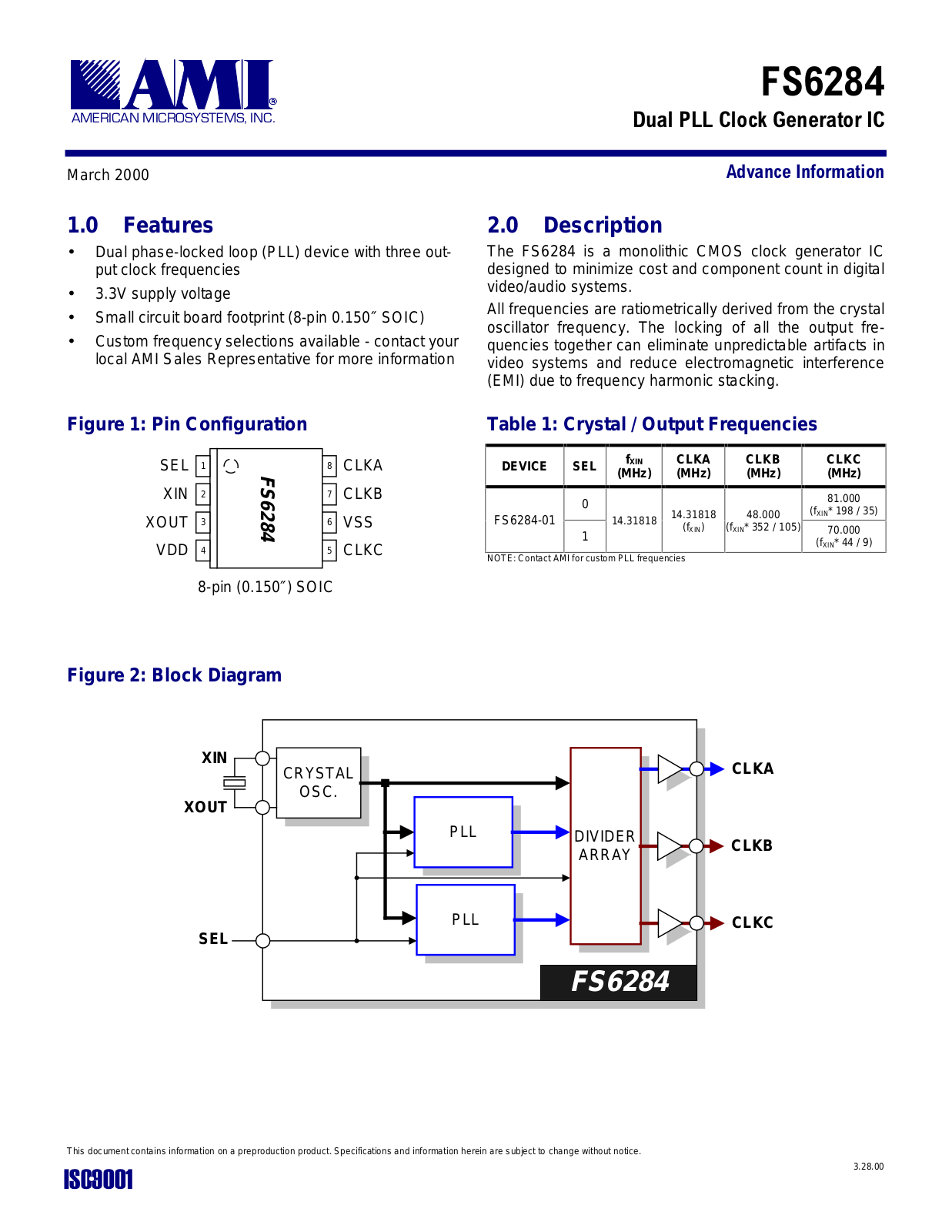 Datasheet FS6284-01 Datasheet (AMIS) - ManualMachine.com