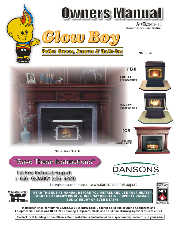 Dansons Group GLOW BOY FGB, GLOW BOY IGB User Manual