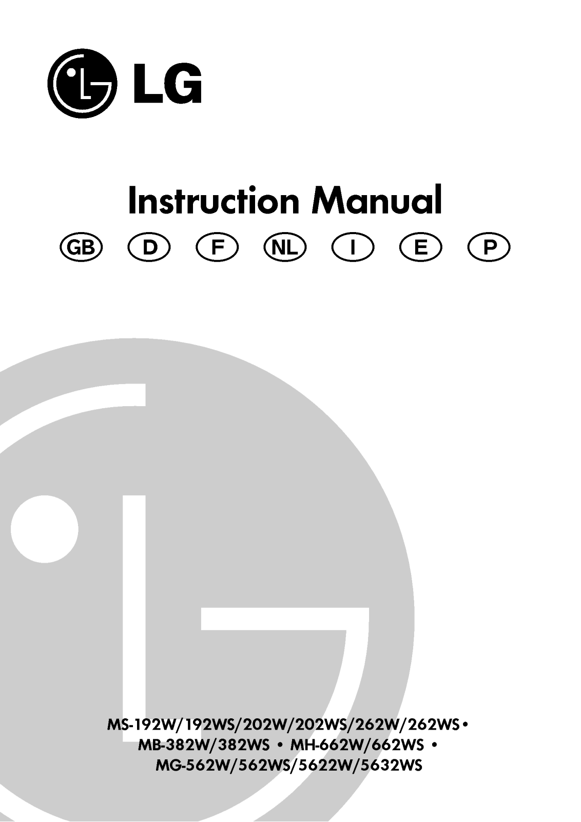 Lg MS-192W, MS-192WS, MS-202W, MS-202WS, MS-262W User Manual