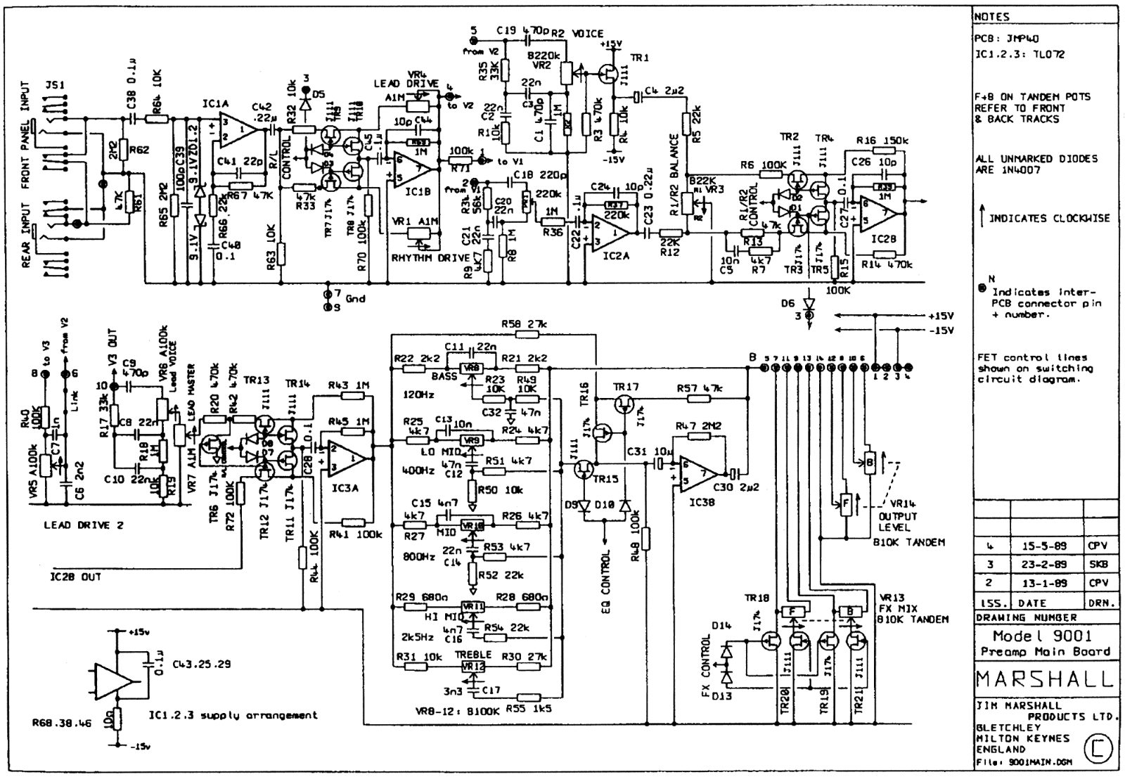 Marshall 9001 schematic