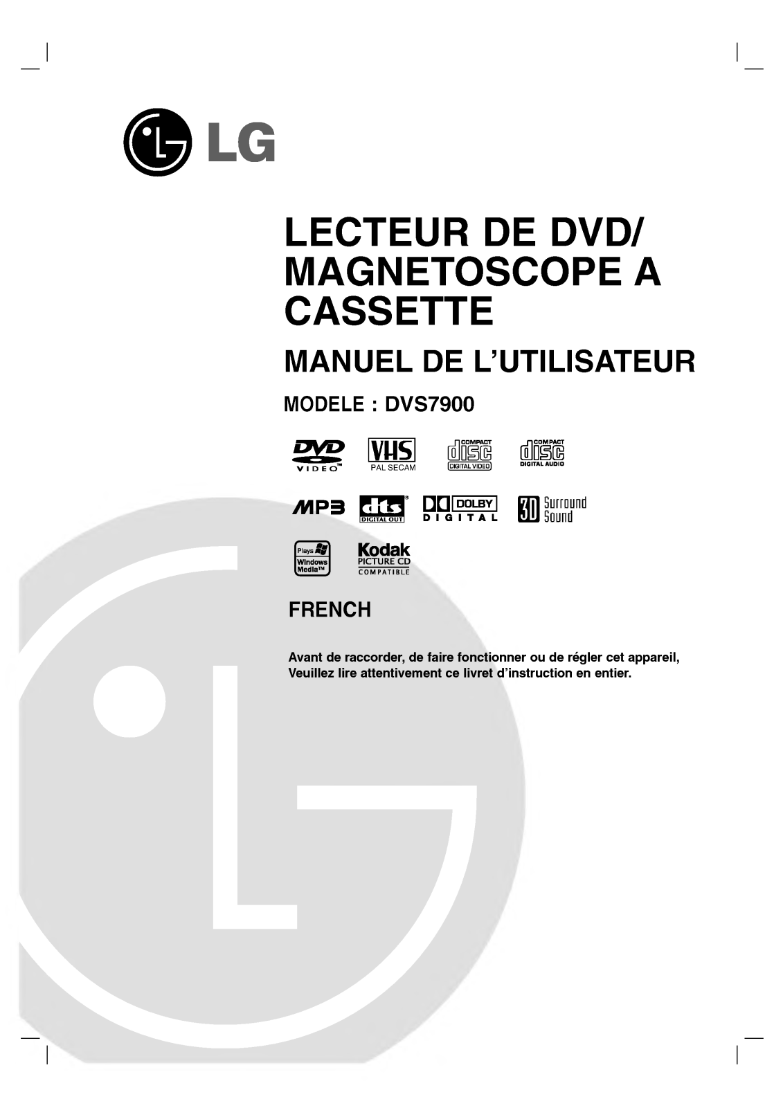 LG DVS7900 User Manual