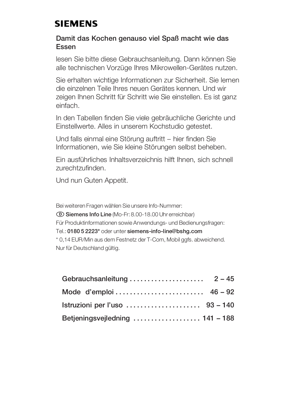 Siemens HF25G5L2, HF25G5R2 User Manual