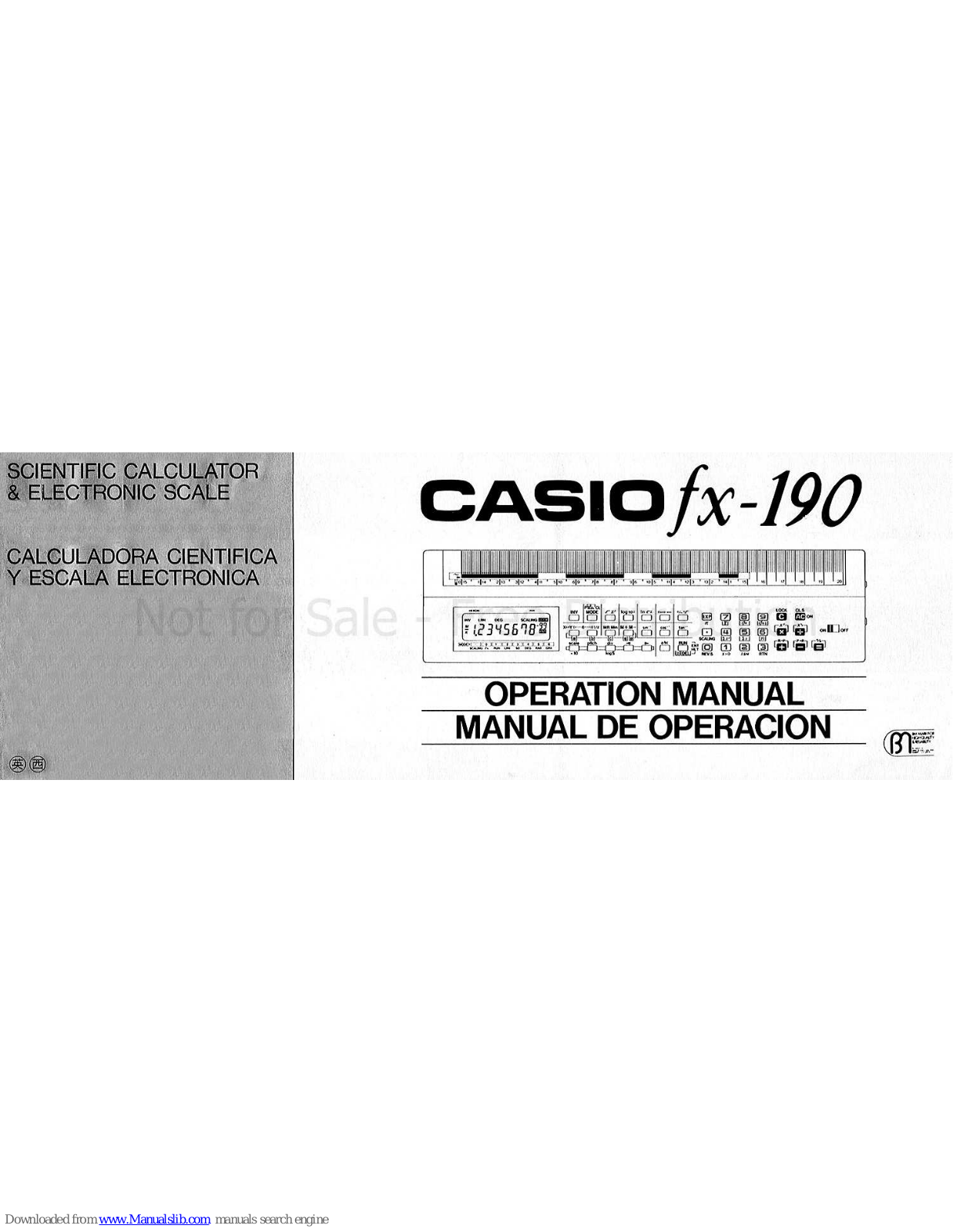 Casio fx-190 Operation Manual