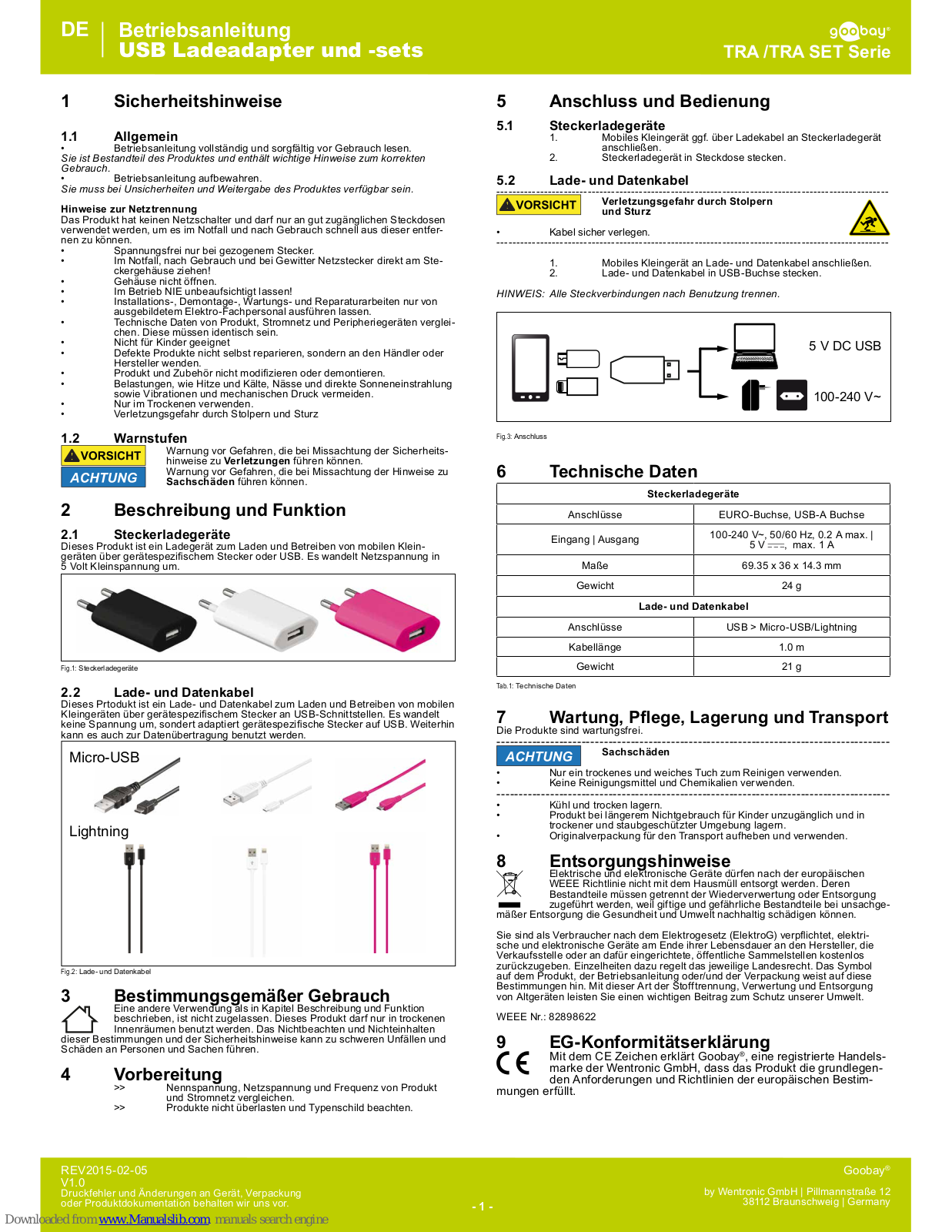 Goobay TRA series, TRA SET series User Manual