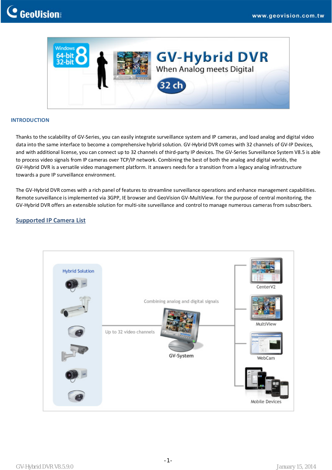 GeoVision Hybrid DVR User Manual