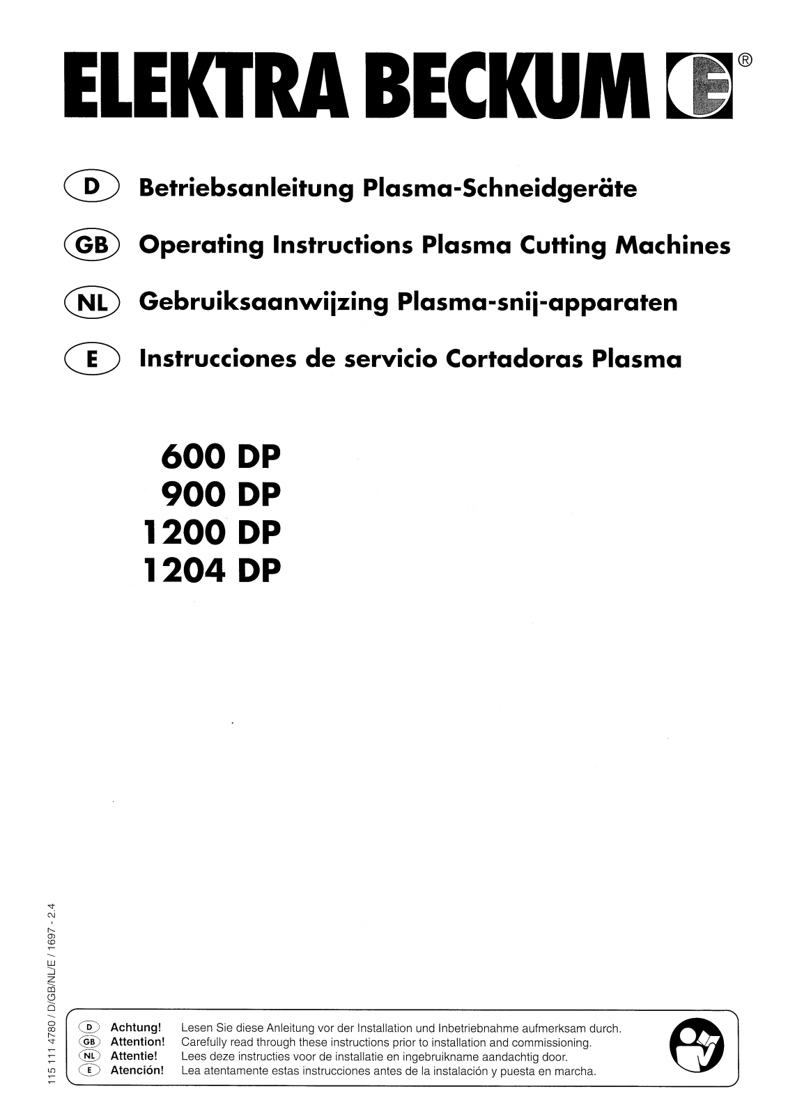 Metabo 900 DP, 1200 DP, 600 DP, 1204 DP User Manual