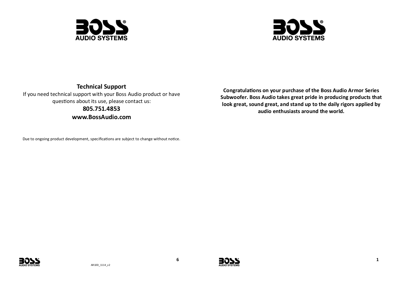 Boss AR10D User Manual