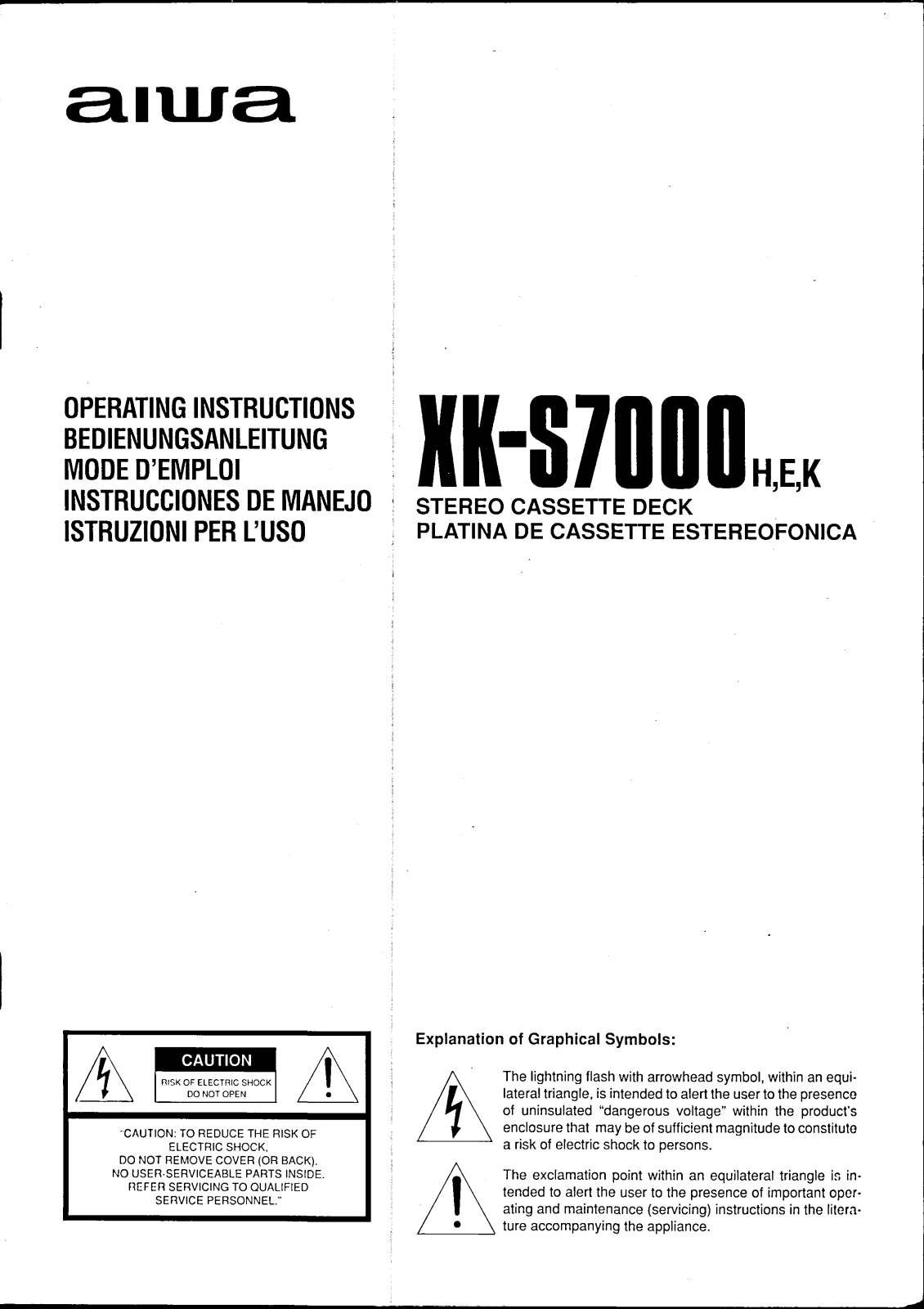 Aiwa XKS-7000 Owners manual