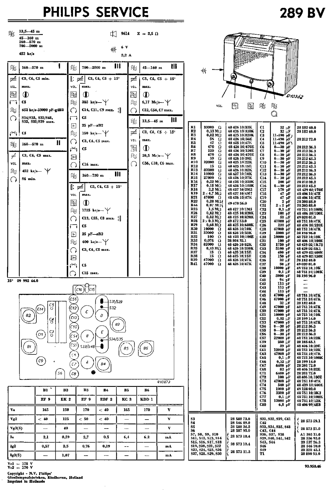 Philips 289-BV Service Manual